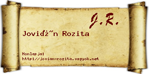 Jovián Rozita névjegykártya